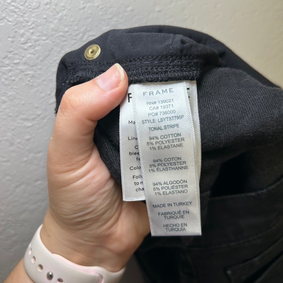 FRAME Le Sylvie slender straight women's 29 black striped casual going out party - Picture 8 of 9